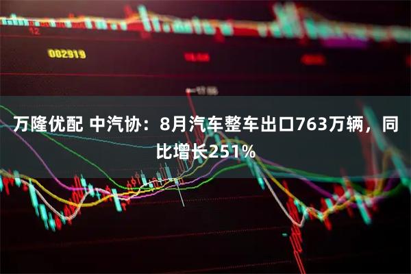 万隆优配 中汽协：8月汽车整车出口763万辆，同比增长251%